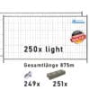 Bauzaun Paket light 250 Stk und Betonfüßen 875m