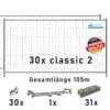 Bauzaun Paket classic 2 mit KP30 und Betonfüßen 105m