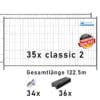Bauzaun Set / Paket classic 2 35 Stk und Kunststofffüßen 122,5m