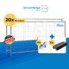 Bauzaun Set / Paket classic 2 20 Stk und Kunststofffüßen 70m