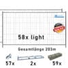 Bauzaun Paket light mit 2 TP29 und Betonfüßen 203m