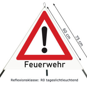 NISSEN Faltsignal Kanalarbeiten - 112cm Warnpyramide, Tagesleuchtend