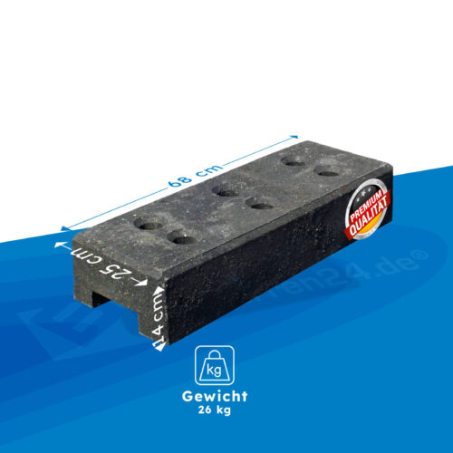 Kunststofffuss PVC schwarz 26kg