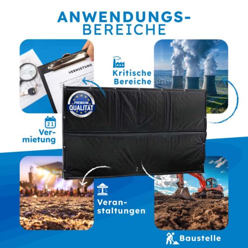 Lärmschutzmatte - mobiler Schallschutz für Bauzaun 10 Lärmschutzmatte Anwendung