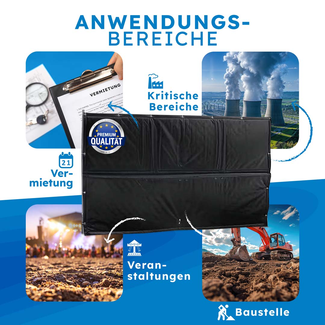 Lärmschutzmatte - mobiler Schallschutz für Bauzaun 4 Lärmschutzmatte Anwendung