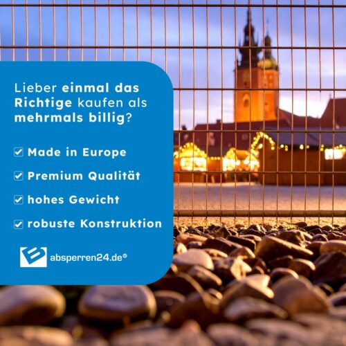 Mobilzaun / Bauzaun Element safe anticlimb 12 Trust Stadt Made in Europe